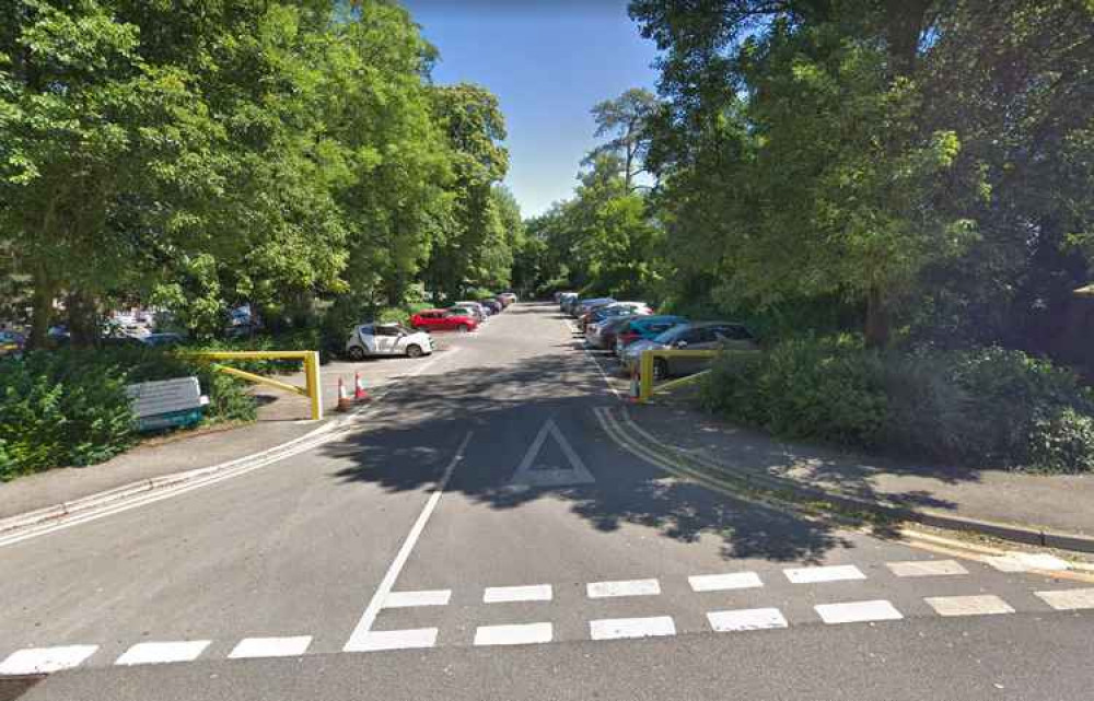 The section of car park at the Mendip District Council offices that could be turned into a multi-user path (Photo: Google Street View)