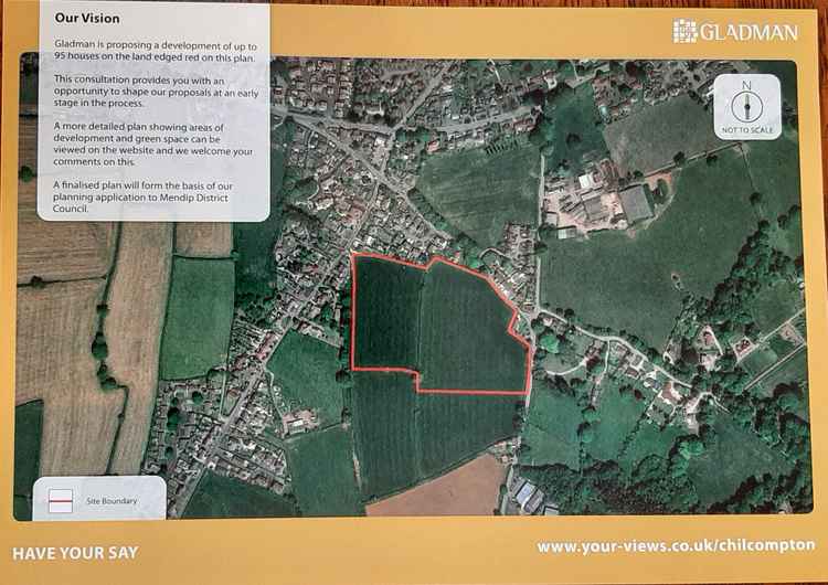 Land romoters, Gladman  seek approval to build 95 houses on Green Belt outside Chilcompton's development area.