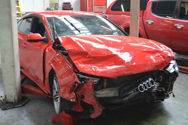Matthew Shaw's car after the collision