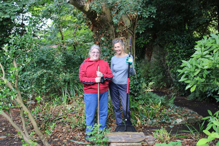 Dawn (left) and Alison tending to the wellbeing centre gardens