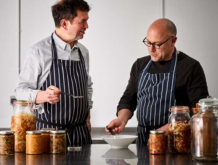 Peter Prescott, founder of CULTJAR and owner of Worminster Farm, with head chef Byron Wheeler (Photo: @neilwhitephoto)