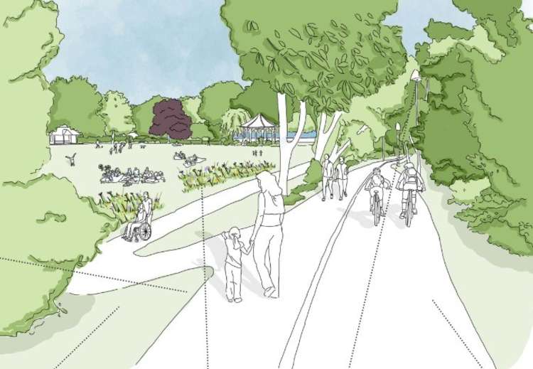 Artist's impression of the Millennium Way through Collett Park in Shepton Mallet (Photo: LUC)