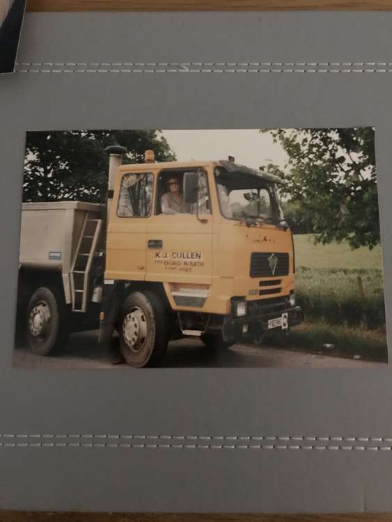 Kenny Cullen in his lorry back in the 1990s