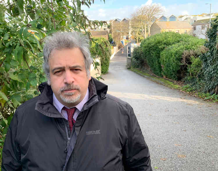 Mark Formosa, Cornwall councillor for Newquay Treviglas, at the Porth Way development in Newquay which has been a cause for complaints about planning (Image: Mark Formosa)