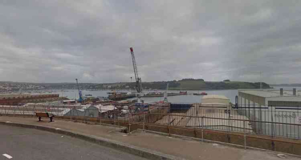 The scene of the crash, Falmouth Docks. Credit: Google.