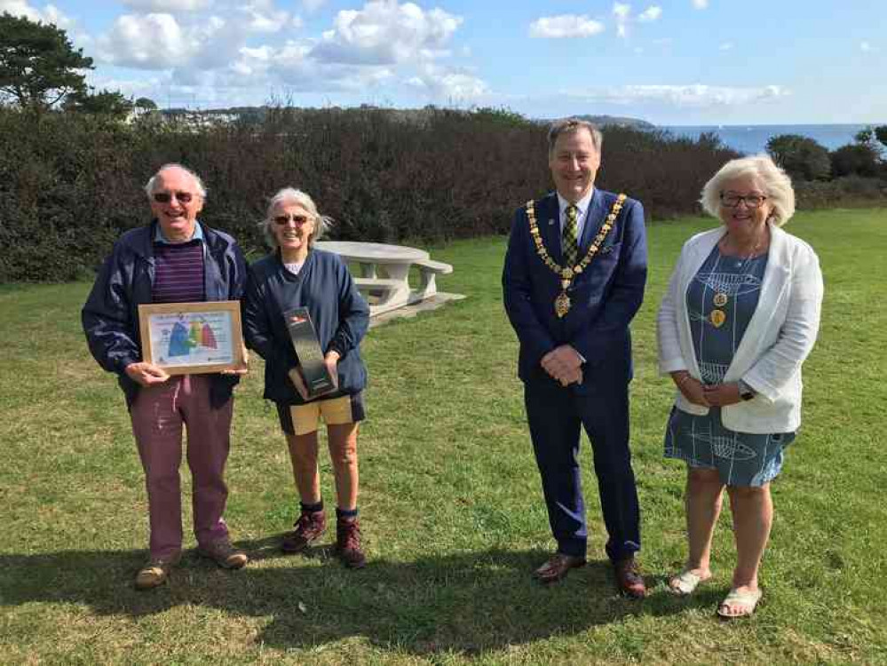 The Mayor, Councillor Steve Eva, Mayoress Vicky Eva, Tony Hallam and  Lynn Newsham