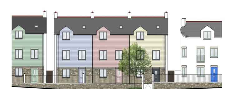 Example of the proposed "bright colours" which could be used on homes in the Penryn development