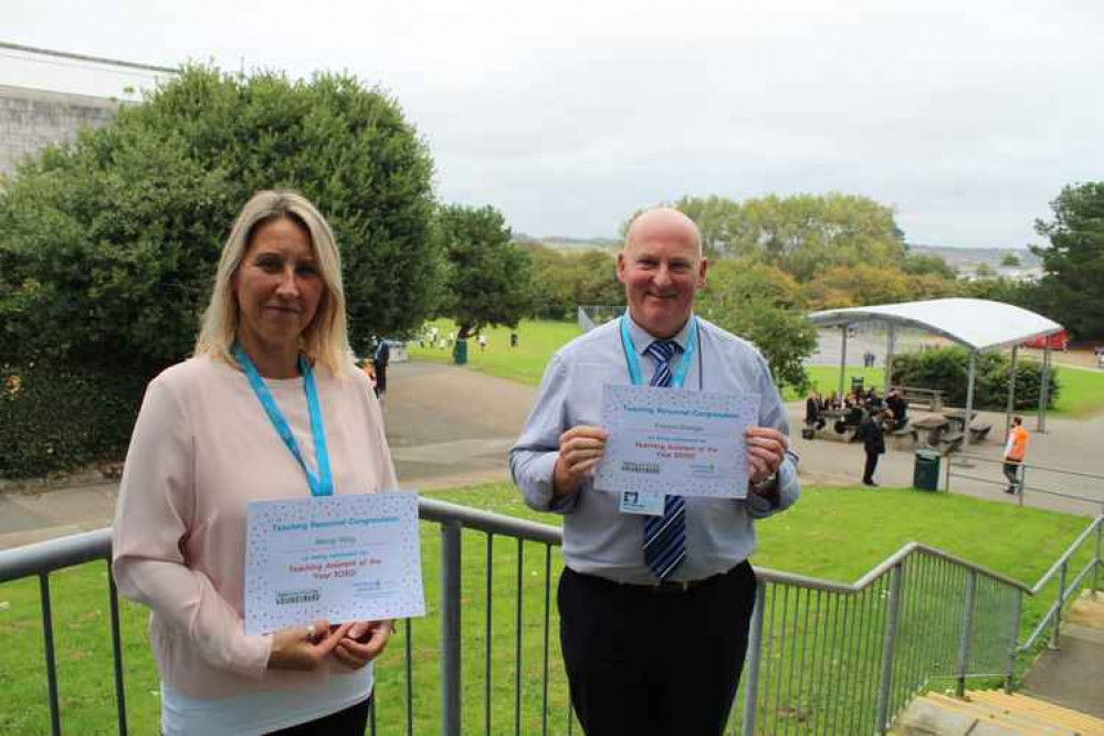 Mr Strange and Mrs Wing. Credit: Falmouth School