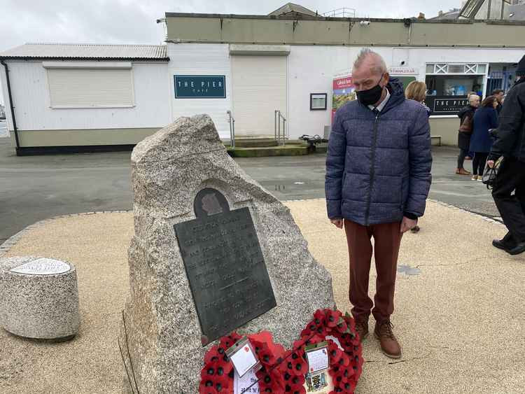 John Percy at the memorial.