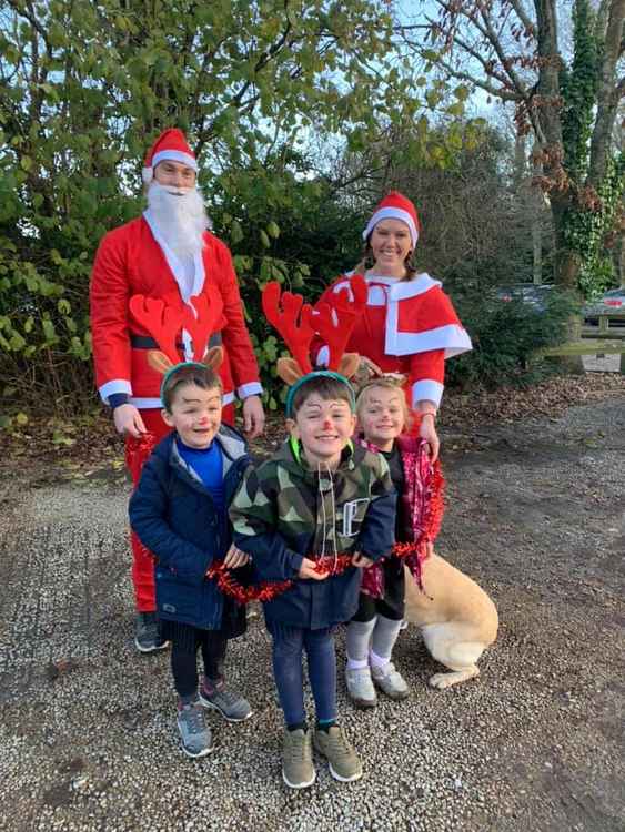 Anna Ireland and her family completed their freestyle Santas on the Run at Trelissick Gardens