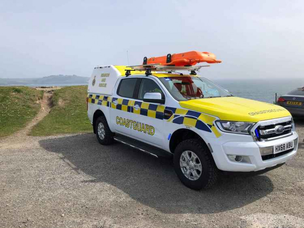 Falmouth Coastguard Rescue Team helped to evacuate a casualty this morning at Falmouth Bay.