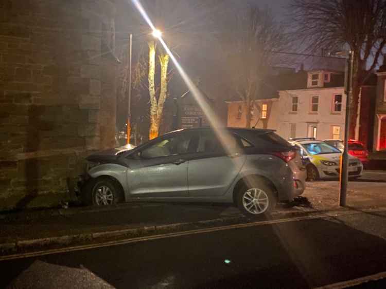 The car crashed into St Mary's Church.