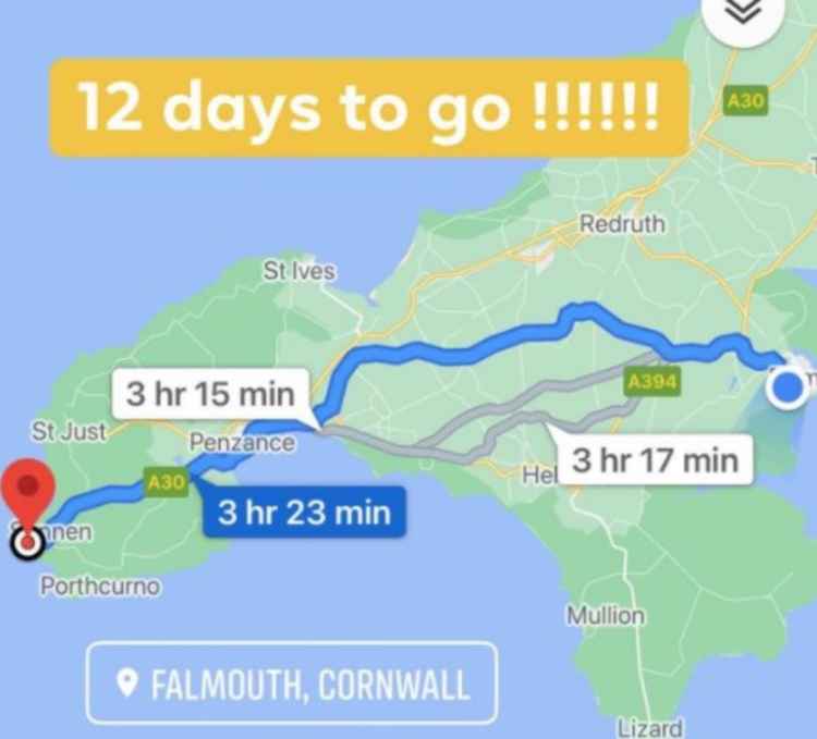 How far Jake will cycle.