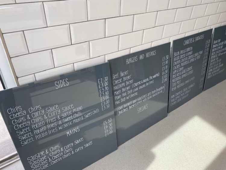 The menu.