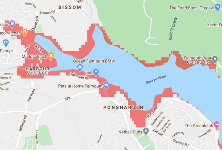 Levels predicted to rise in Penryn.