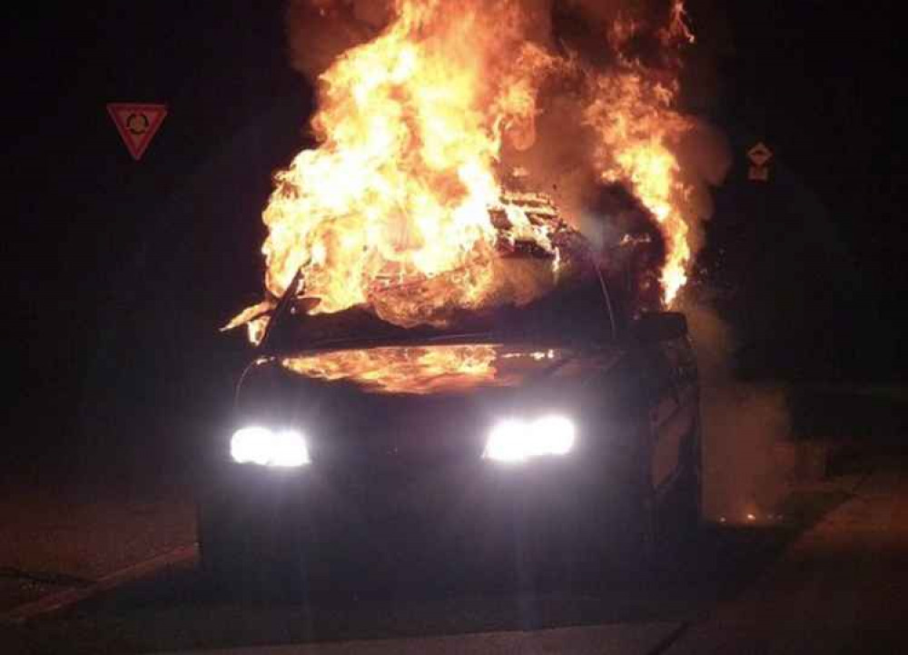 Car fire Falmouth. File pic.