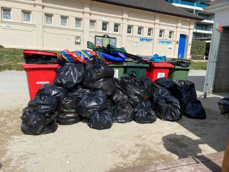 The rubbish left at Gylly. Photo credit: Plastic Free Falmouth.