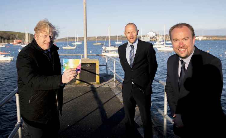 Boris Johnson with Richard Wilcox and Richard Gates.