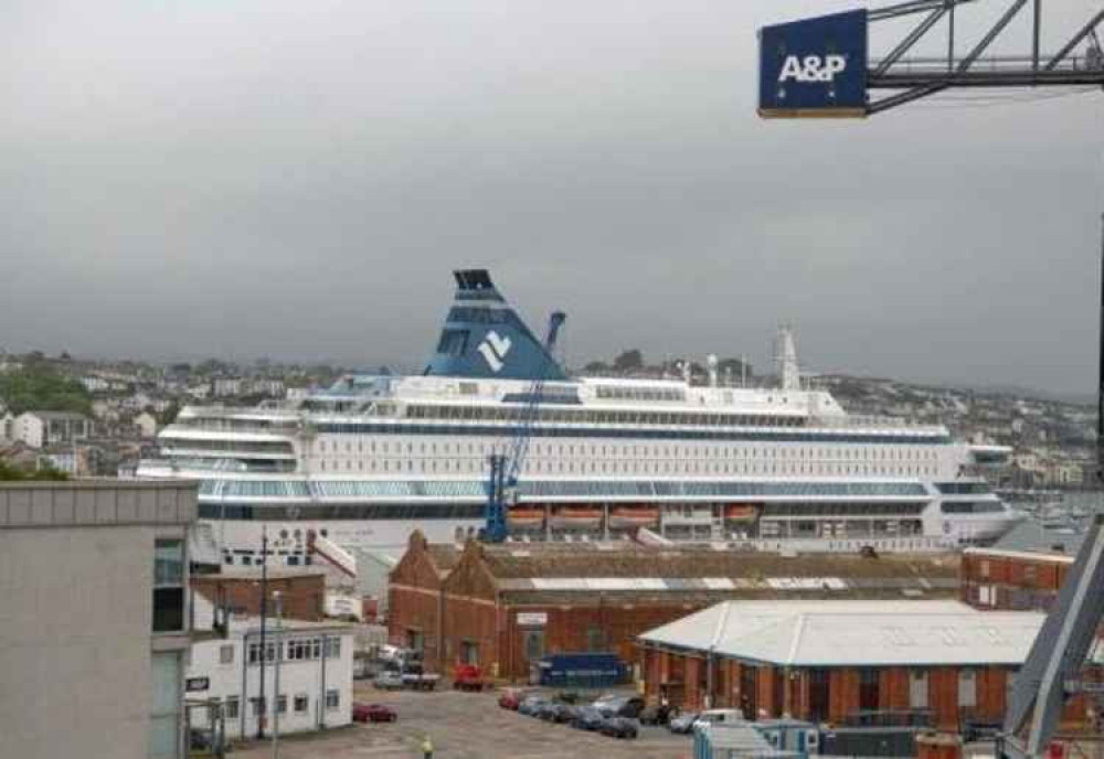 A photo of the ferry MS Silja Europa in Falmouth, taken by Kathy White.