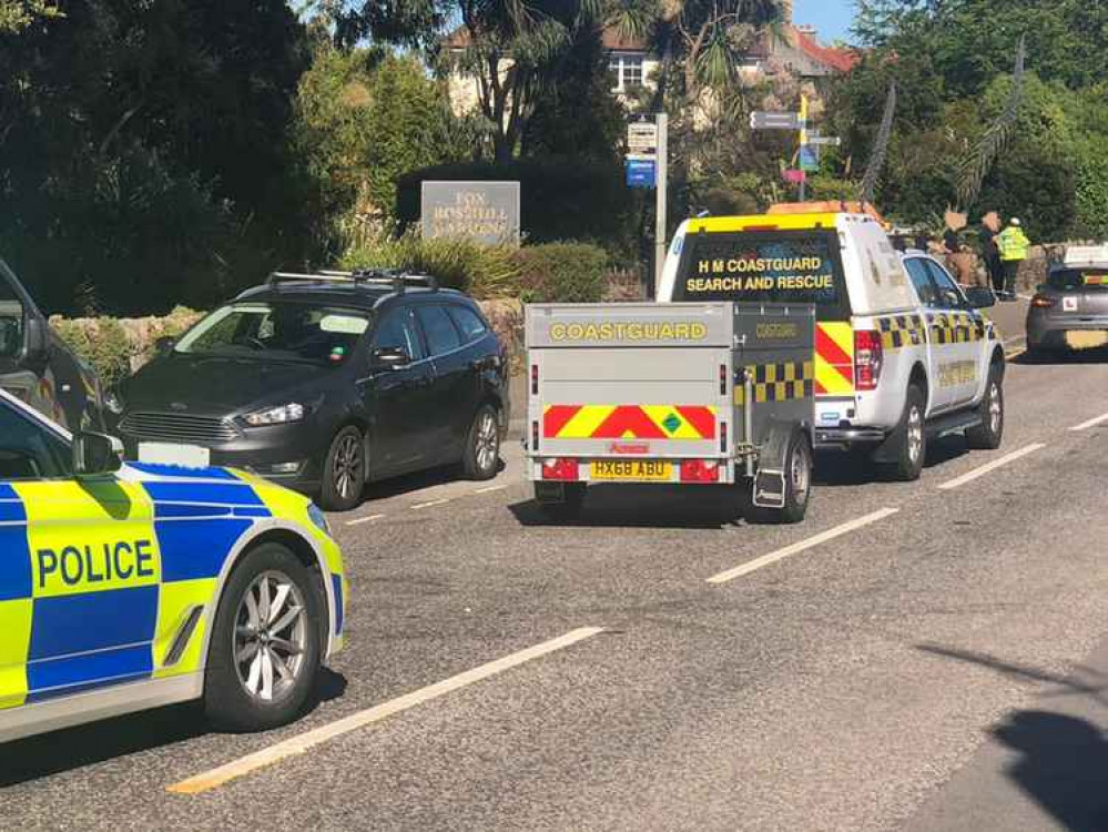 Emergency services on the scene. Credit: Falmouth Coastguard Rescue Team.