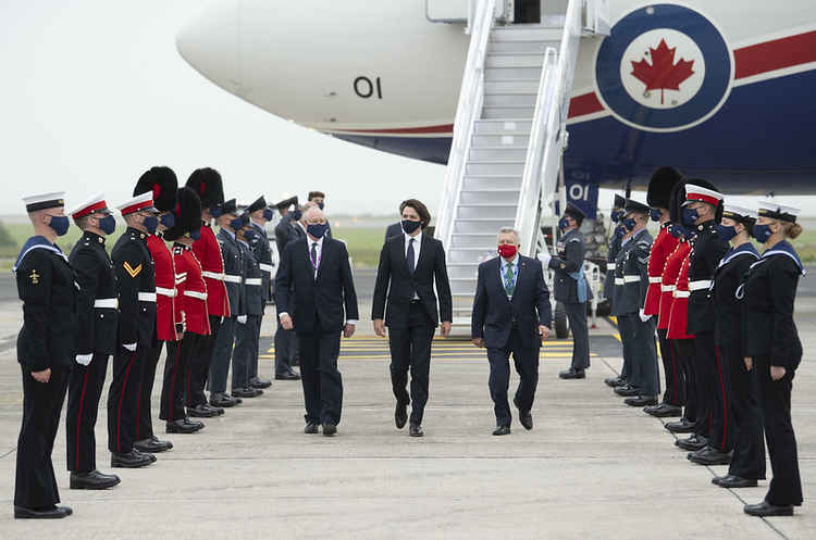 Justin Trudeau arrives in Cornwall. Credit: Doug Peters/G7 Cornwall 2021.