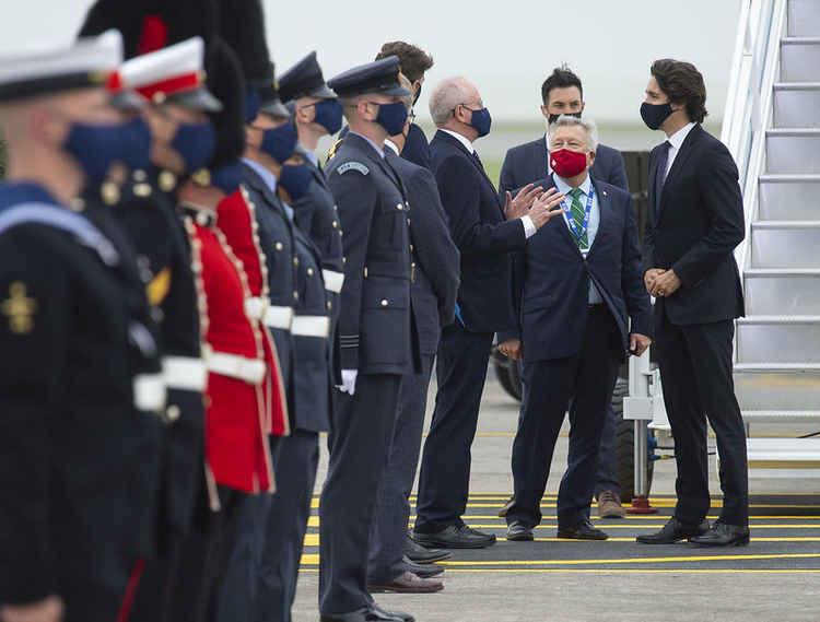 Justin Trudeau arrives in Cornwall. Credit: Doug Peters/G7 Cornwall 2021.