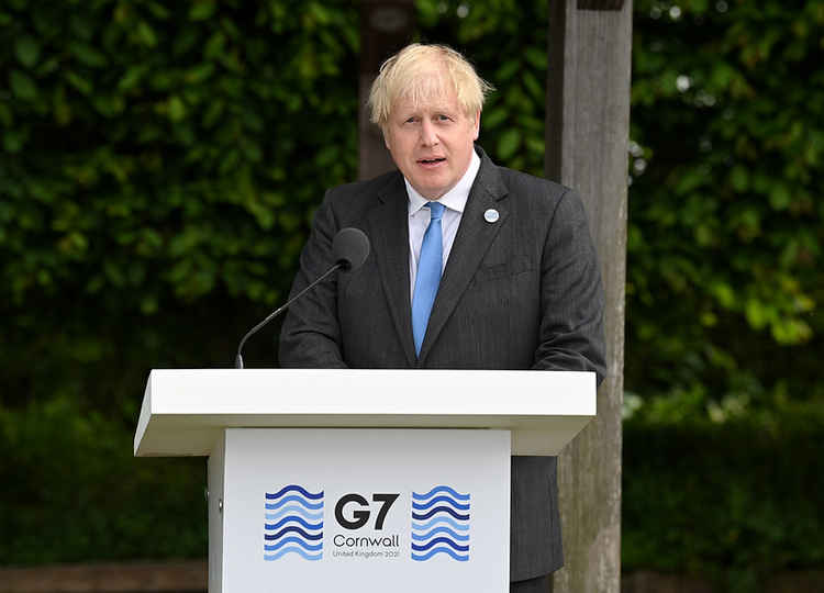 Prime Minister Boris Johnson attends the CEO reception at the Eden Project during the G7 Summit in Cornwall. Karwai Tang/G7 Cornwall 2021.