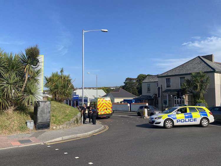 Emergency services on the scene of the incident in Falmouth.