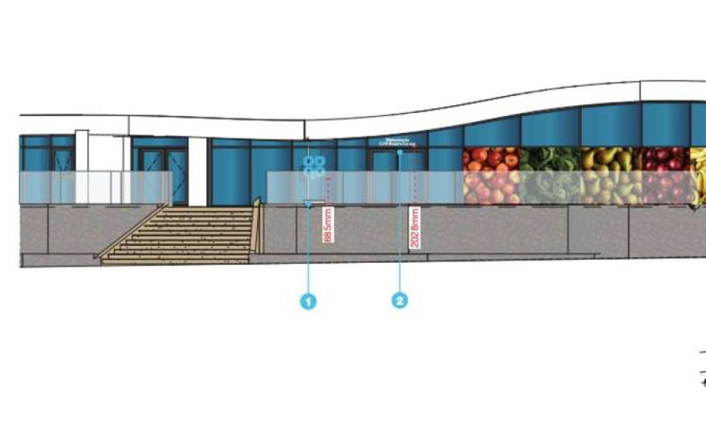 The proposed Coop signage.