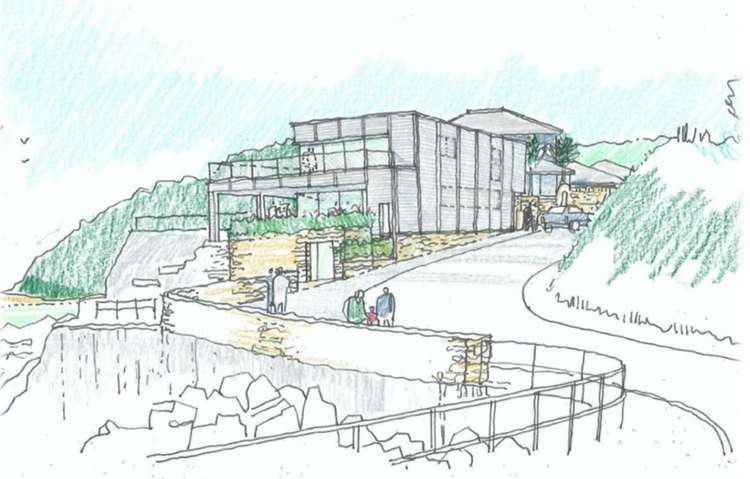 Artist's sketch of the proposed new Hooked on the Rocks restaurant in Falmouth.