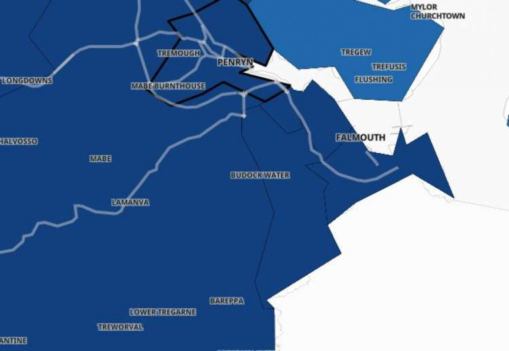 Falmouth coronavirus map.