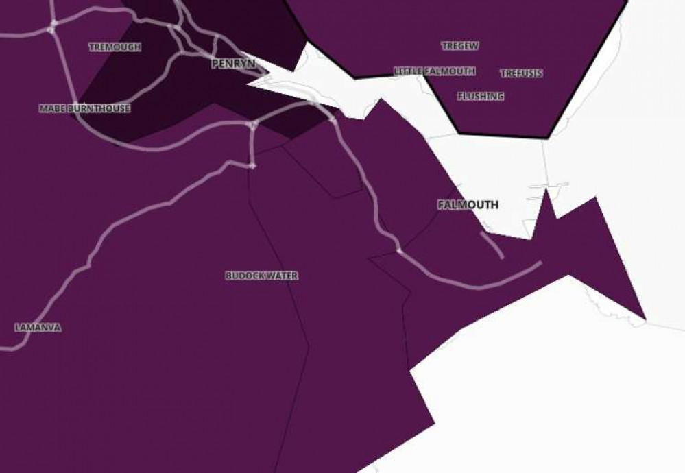 Falmouth covid map.