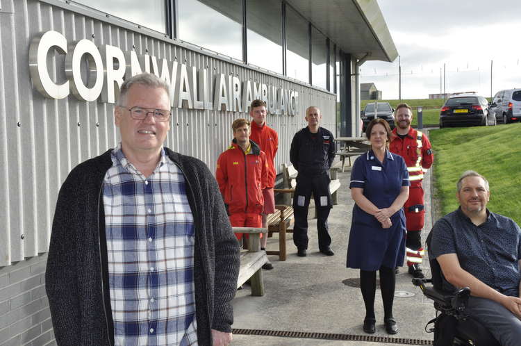 Chris Barendt, Penryn, with his lifesavers. Photo credit: Simon Stuart Miller.