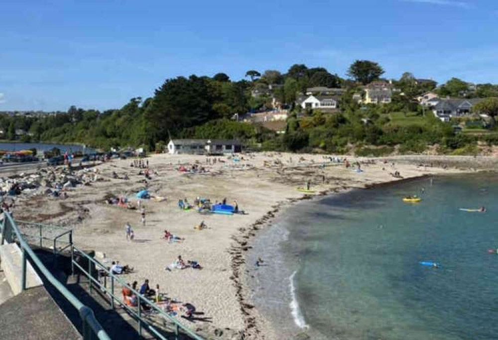 Swanpool Beach in the summer.