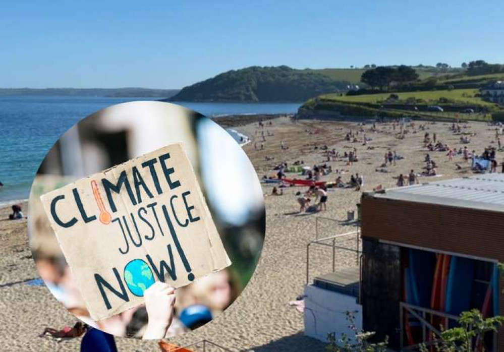 A climate demonstration is happening at Gylly Beach Falmouth this afternoon.