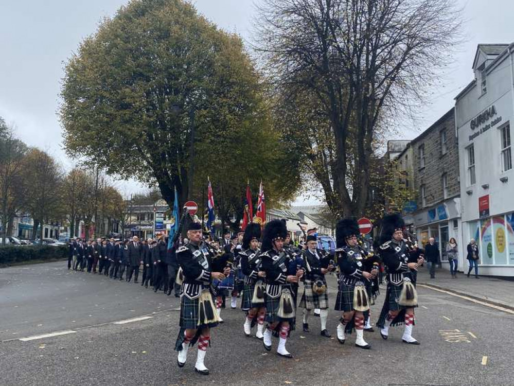 Remembrance Sunday parade in Falmouth.