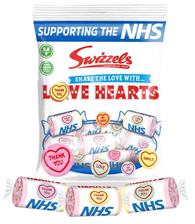 Love Hearts thanking the NHS are available at the Co-op