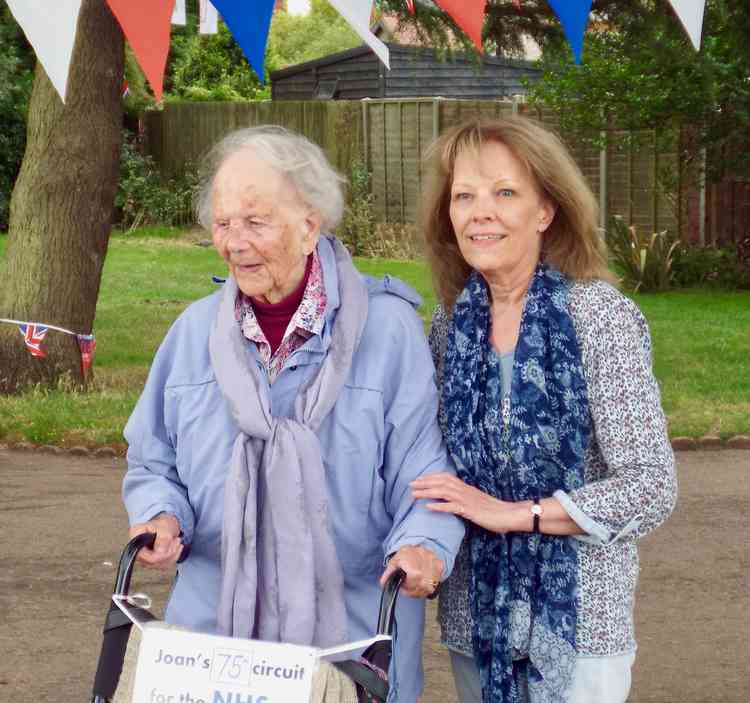 Joan and Diane Rich on another of their 102 circuits to raise cash for NHS charities