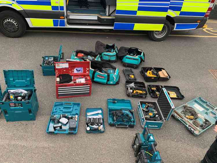 Tools recovered by police