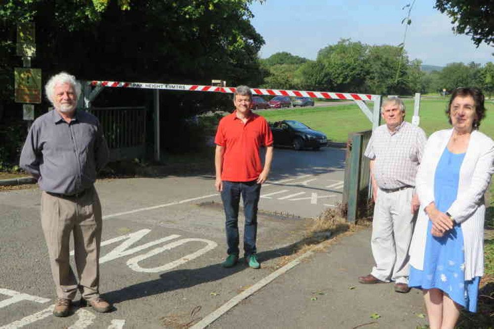 Footpath advocates at Parc Bryn y Don (Left to Right: Chris Franks, Richard Grigg, John Fanshaw and Anne Asbrey) (Photo Credit: Chris Franks)