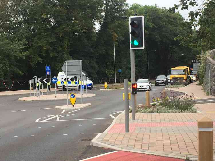 Police and council at the scene