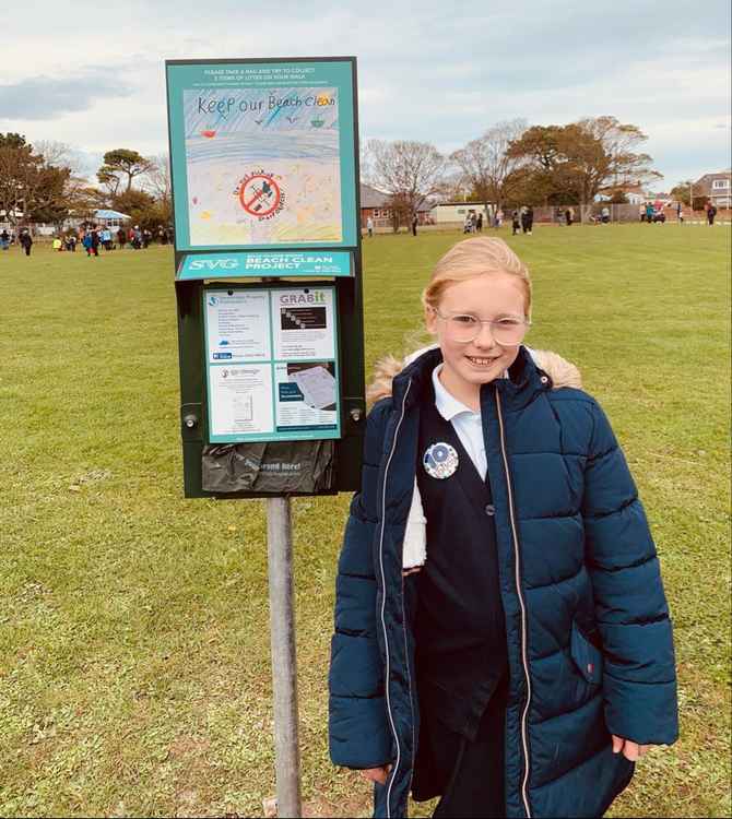 Ffion Judd, who turned 10 today, is Sully School Eco Council, and designed the poster for the station