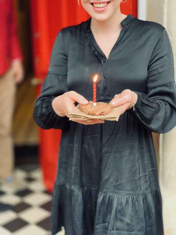 Piotr delivers a birthday cookie during firebreak (Photo credit: Stol Coffee)