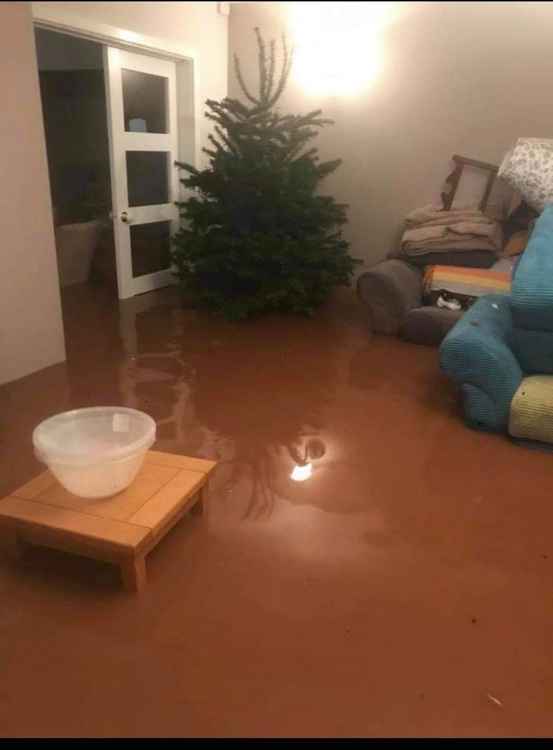 A home on Highbridge Close that flooded