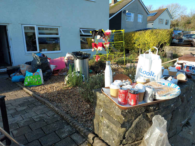 The community has come together: cups of tea and donuts were handed out