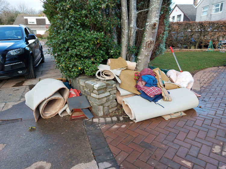 Carpets removed from houses on the close