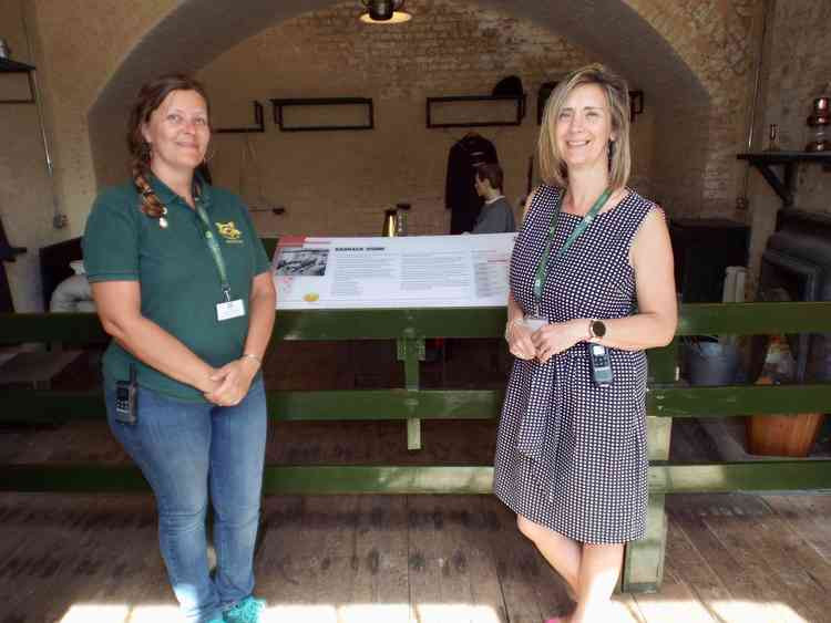 Nicola Barker (right) Donna Duncan (left )at Landguard Fort (Picture - Nub News)