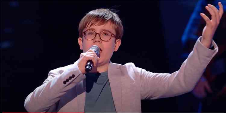 James Hodgkinson performing on The Voice Kids