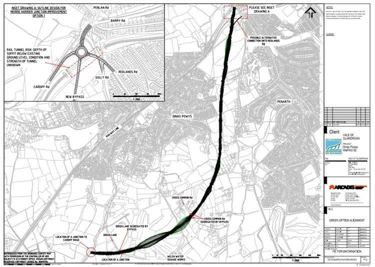 A map showing the proposed Dinas Powys bypass (Picture: Arcadis Consulting)