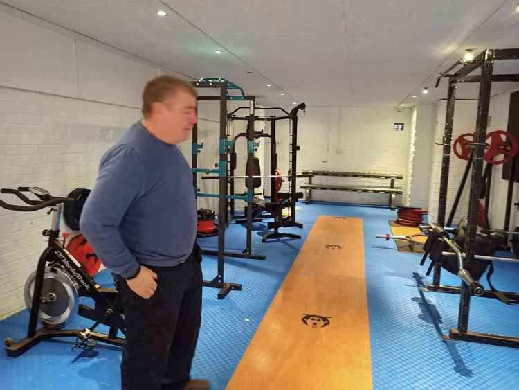 Sean and his DIY gym, built for a remarkably frugal £1,000